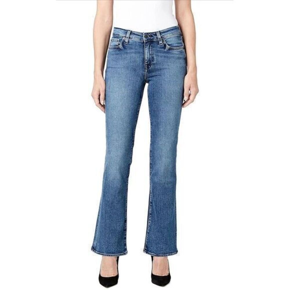 Buffalo David Bitton Womens Queen Mid-Rise Bootcut Jeans wash 29 Blue Denim